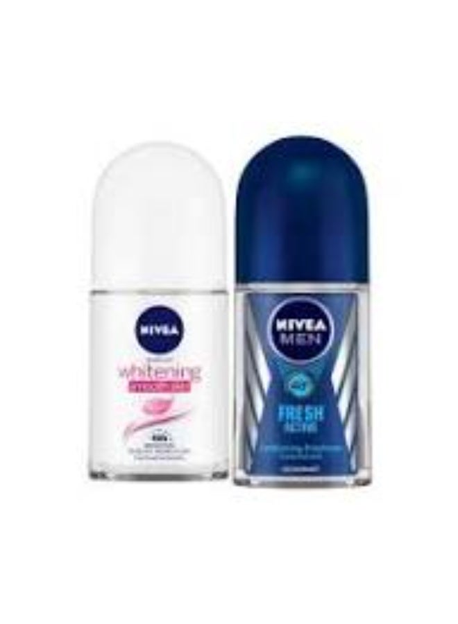 نيفيا مزيل العرق نيفيا فريش أكتيف، كولكيك آند وايتننج لتنعيم البشرة، 25 مل لكل مزيل عرق - للرجال والنساء (عبوة من 3 قطع) مزيل العرق رول أون - للرجال والنساء (75 مل، عبوة من 3 قطع) - Image 2